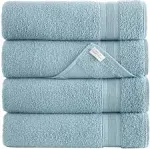 Quick-Dry, Soft & High Absorbent Bath Towels 27"x54" Cotton Turkish Bath Towel Set of 4 | Daily Use 100% Cotton Towels for Bathroom, Gym & More | Bathroom Towels Set (4 Pcs, Blue)