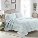 Cotton Reversible Bedspread, Full/Queen, 3-Pc Set