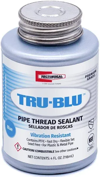 Rectorseal Tru-Blu Pipe Thread Sealant, 1 Quart Can, Blue - 1 per CN - 31300