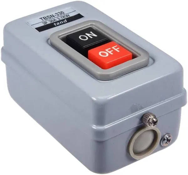 ON OFF Power Push Button Control Switch Box 380VAC 30A 3.7Kw