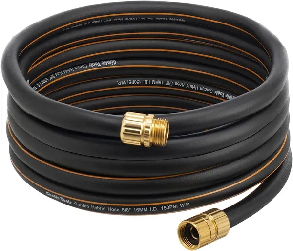 Giraffe Hybrid Garden Hose 5/8&#034; x 25ft, Custom Length, NO 25FT Black and Orange