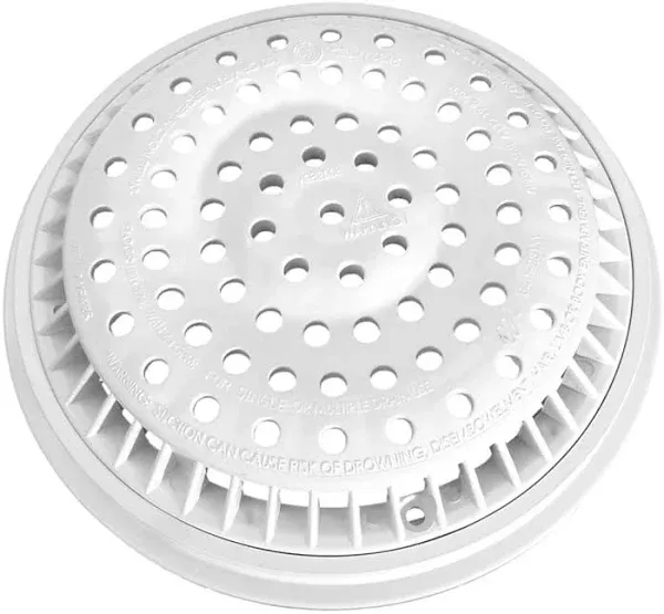 Waterway 8in White Main Drain Anti Vortex Cover 640-2310V