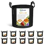 Cavisoo 10-Pack 3 Gallon Plant Grow Bags Heavy Duty 300G Thickened Non-Woven ...