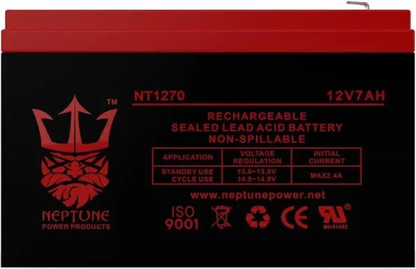 Neptune Brand Nt1270 12v 7ah Replacement Sla Battery 12v 7ah