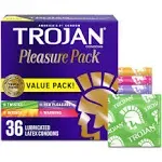 Trojan Pleasure Pack Lubricated Condoms, 12 Count