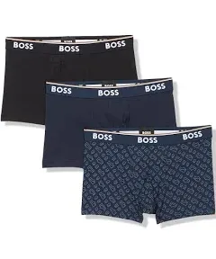 BOSS Men's 3-Pack Multi Design Bold Logo Trunks