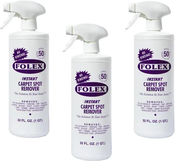 Folex Instant Carpet Spot Remover, 32oz, Pack of 3