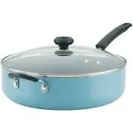 Farberware 6-Quart Easy Clean Aluminum Covered Jumbo Cooker/Skillet with Helper Handle, Size: 6qt, Blue