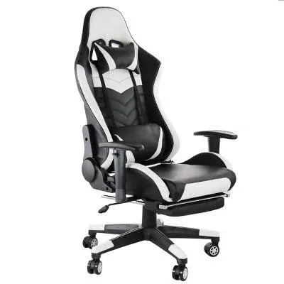 GameFitz Gaming Chair in Black and White Trim - Bed Bath & Beyond - 32877557