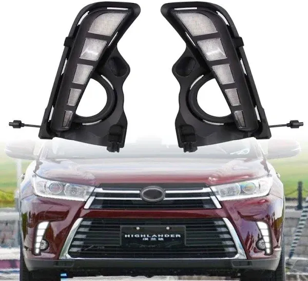 GEEGEETOP Switchback LED Front Fog Daytime Sequential Running Lamp Flash LED Turn Signal Feature for Toyota