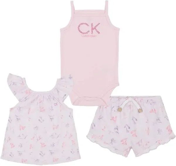 Calvin Klein Baby Girls Jeans 3-Piece Bodysuit