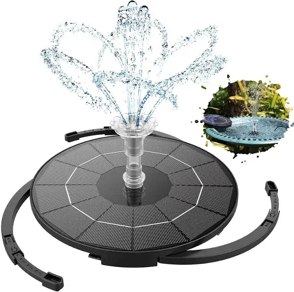 Aisitin - Solar Fountain Water Pump 3.5W Round Split Stand Individually Floating Water Features