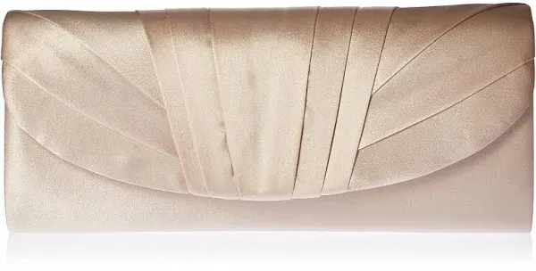 Jessica Mcclintock Satin Pleated Flap Clutch Women's