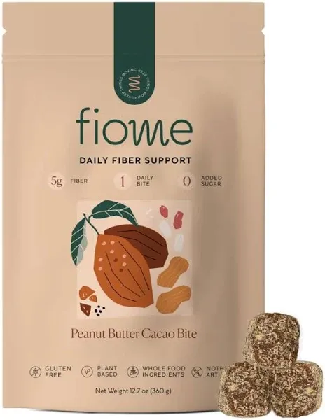 Fiber Supplement - 5g Daily Fiber Bite - Supports Regularity, Digestion and Gut Health - All Natural Ingredients, Peanut Butter Cacao Flavor, 30 Servings