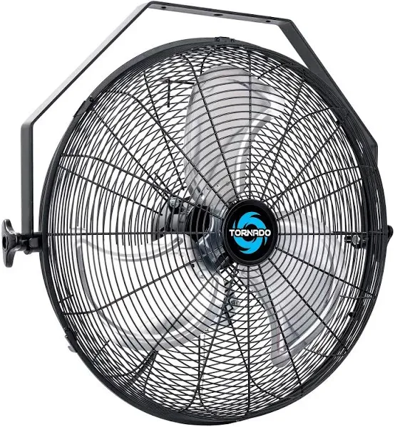 Tornado - 18 inch High Velocity Industrial Wall Fan with TEAO Enclosure Motor - 4000 CFM - 3 Speed - 6.5 ft Cord - Industrial, Commercial,