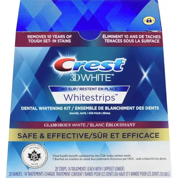 CREST 3D White Whitestrips Luxe Glamorous White Dental Whitening Kit 28 Strips (30 g)