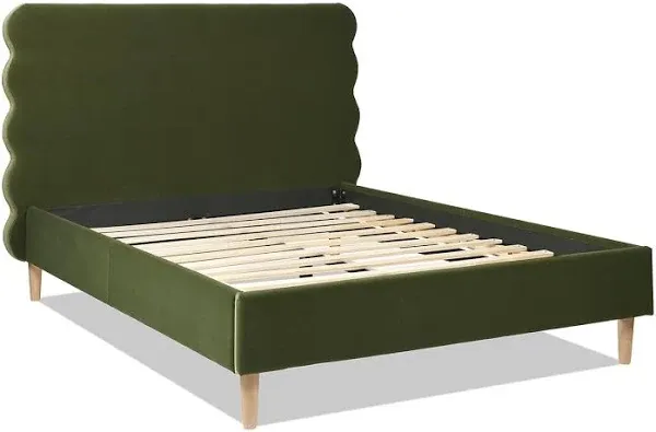 Jennifer Taylor Home Stockholm Modern Wavy Headboard Platform Bed, King