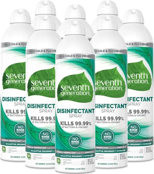 Seventh Generation Disinfectant Aerosol Spray Eucalyptus/Spearmint/Thyme 8 Count