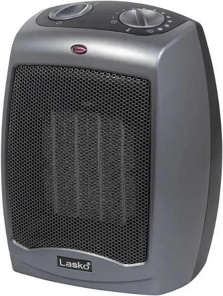 Lasko 754201 Small Portable 1500W Electric Ceramic Space Heater Safety, Gray