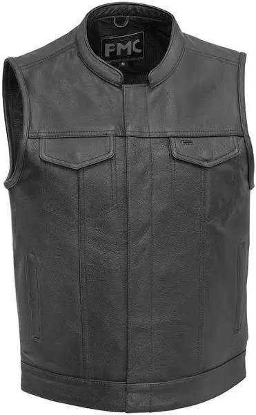 First Manufacturing Blaster Men's Leather Motorcycle Vest 5XL / Black