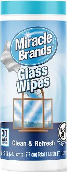 Miraclewipes for Glass, Disposable and Streak Free Cleaning Wipes for Mirrors, W