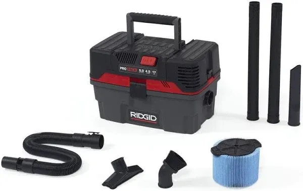 RIDGID 50318 4500RV ProPack 4.5-Gal. Portable Wet Dry Shop Vacuum with Toolbox D