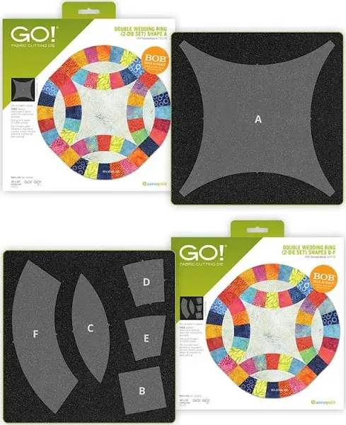 AccuQuilt Go! Fabric Cutting Dies; Double Wedding Ring (2 Die Set)