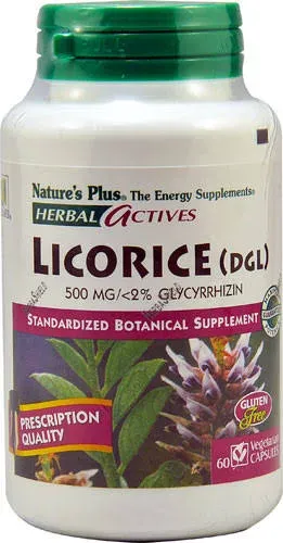 Nature's Plus Licorice (DGL) 500 mg, Capsules - 60 count