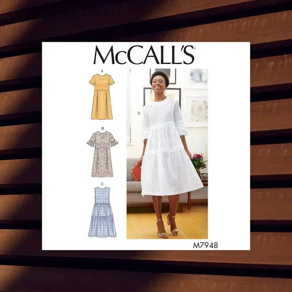 McCall's Patterns McCall's Women's Knee Length Pleated Dress, Sizes 6-14 Sewing