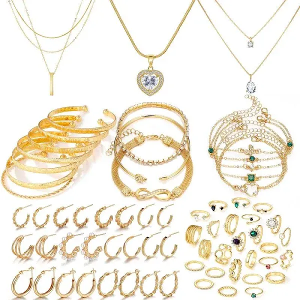 IFKM Women's Girls' Gold Plated Jewelry Set