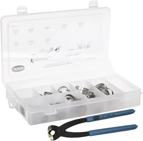 Oetiker 18500060 StepLess 1-Ear Clamp Kit (StepLess Ear Clamps, stainless steel with standard jaw single action pincer)