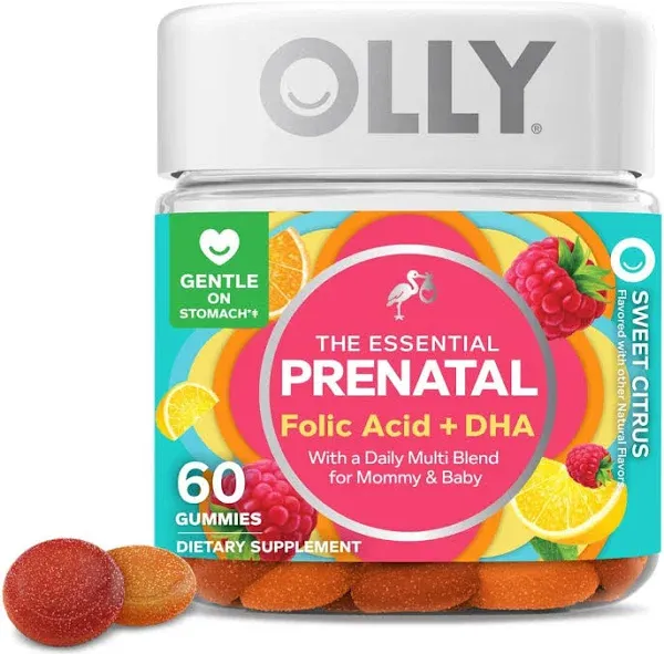 OLLY The Essential Prenatal Gummy Multivitamin - 60 Gummies Exp 06/25