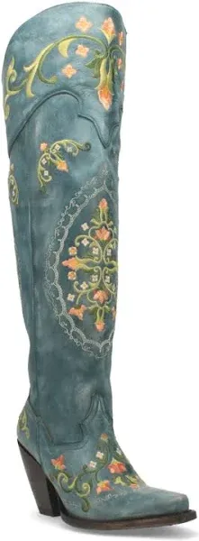 Shop Blue Womens Dan Post Boots Flower Child Snip Toe Cowboy Boots