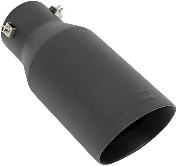 Rough Country (96004) Exhaust Tip | Black | RC Logo | 2.5-3 inch Pipe