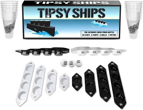 Tipsy Ships Set V2 - The Ultimate Battle Beer Pong Party Game - NEW IN BOX!