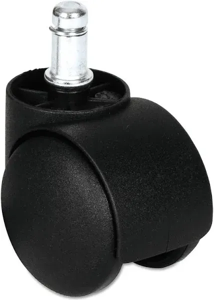 Alera CASTERHT1 Dual Wheel Hooded Casters, B Stem, 1 1/2-Inch Caster, Black