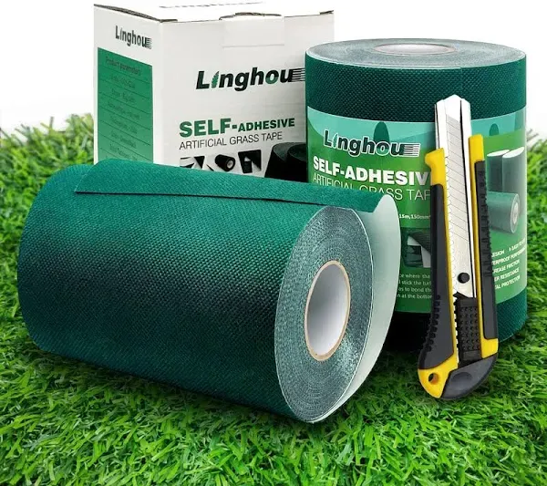 Self-Adhesive Artificial Grass Seaming Tape, Weatherproof 6InX49Ft(15cmX<wbr/>15m)