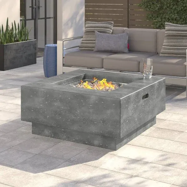 Elementi - Manhattan Square Concrete Fire Pit Table OFG103