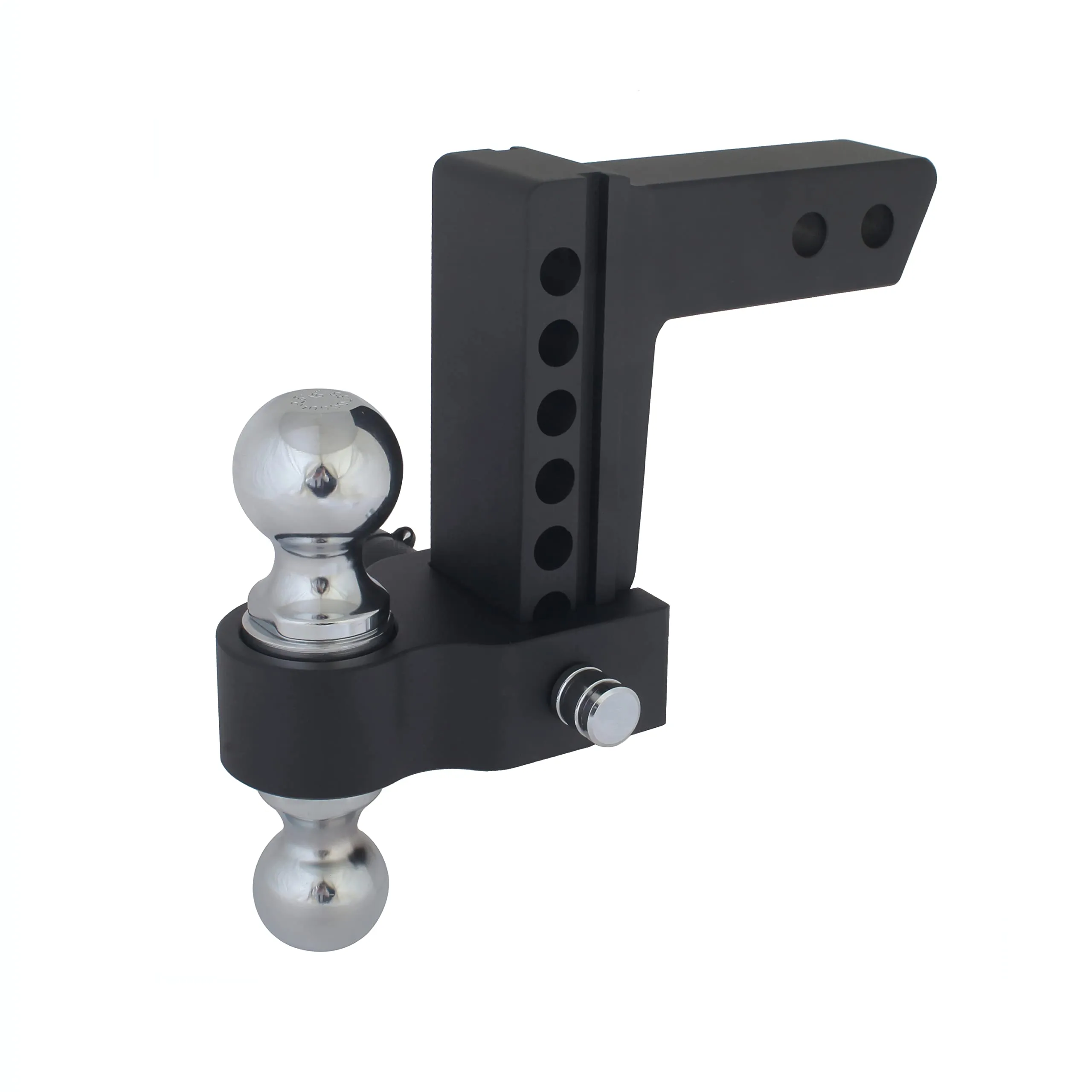 Trailer Valet Blackout 8,000 lbs / 10,000 lbs Capacity Adjustable Drop Hitch, 2 inch and 2-5/16 inch Ball - 0-8 inch Drop