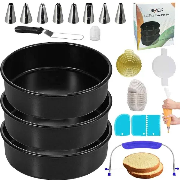 RFAQK 133pcs Round Cake Pans Sets