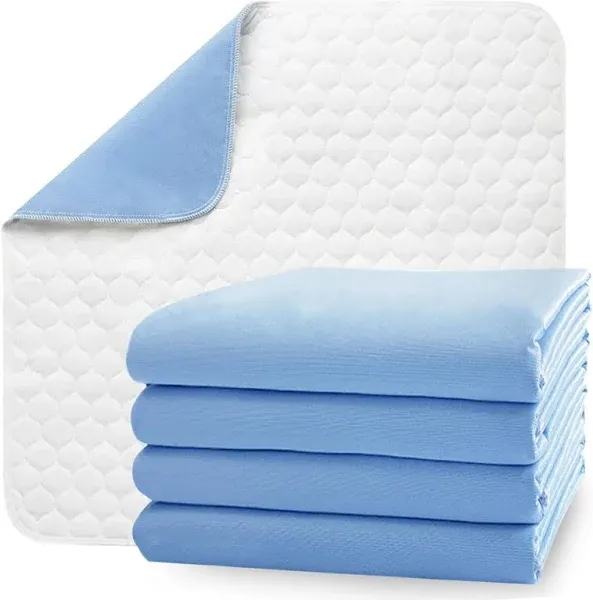 Washable Underpads 34”x36” 2 Pack 4-Layers Waterproof Bed Pads Ultimate Prote...