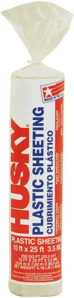 Husky 3.5 Mil Clear Plastic Sheeting