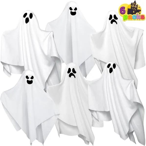 6 Pcs White Ghost Hanging