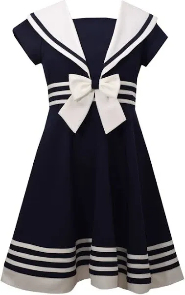 Young Girls 7-16 Navy Nautical Sailor Jumpsuit