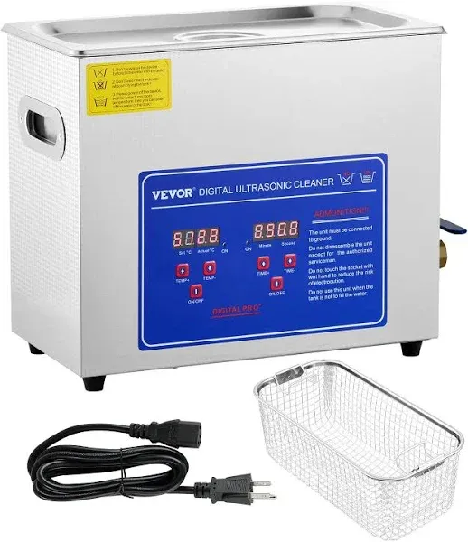 VEVOR Ultrasonic Cleaner 2L Digital Ultrasonic Parts Cleaner with Timer 40kHz Professional 304 Stainless Steel Ultrasonic Cleaner 110V for Jewelry