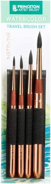 Princeton Neptune Watercolor 4-Piece Travel Brush Set