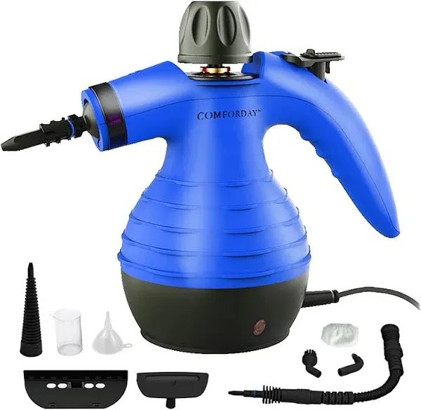 Comforday Multi-Purpose Handheld Pressurized Steam Cleaner with 9-Piece Accessories