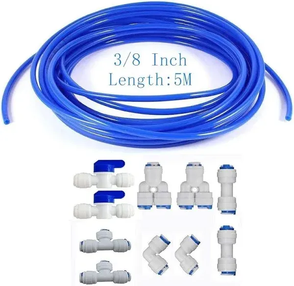 Mattox 1/4" Quick Connect Water Purifiers Tube Fittings for RO Water Reverse Osmosis System Pack of 12?Ball Valve+Y+L+I+T Type?+10 Meters?32 Feet?