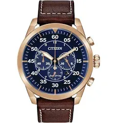 Citizen Men's Eco-Drive Avion Leather Chronograph Watch