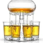 JoyJolt Shot Dispenser with 6 Glass Shot Glasses